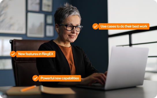 Woman typing on a laptop