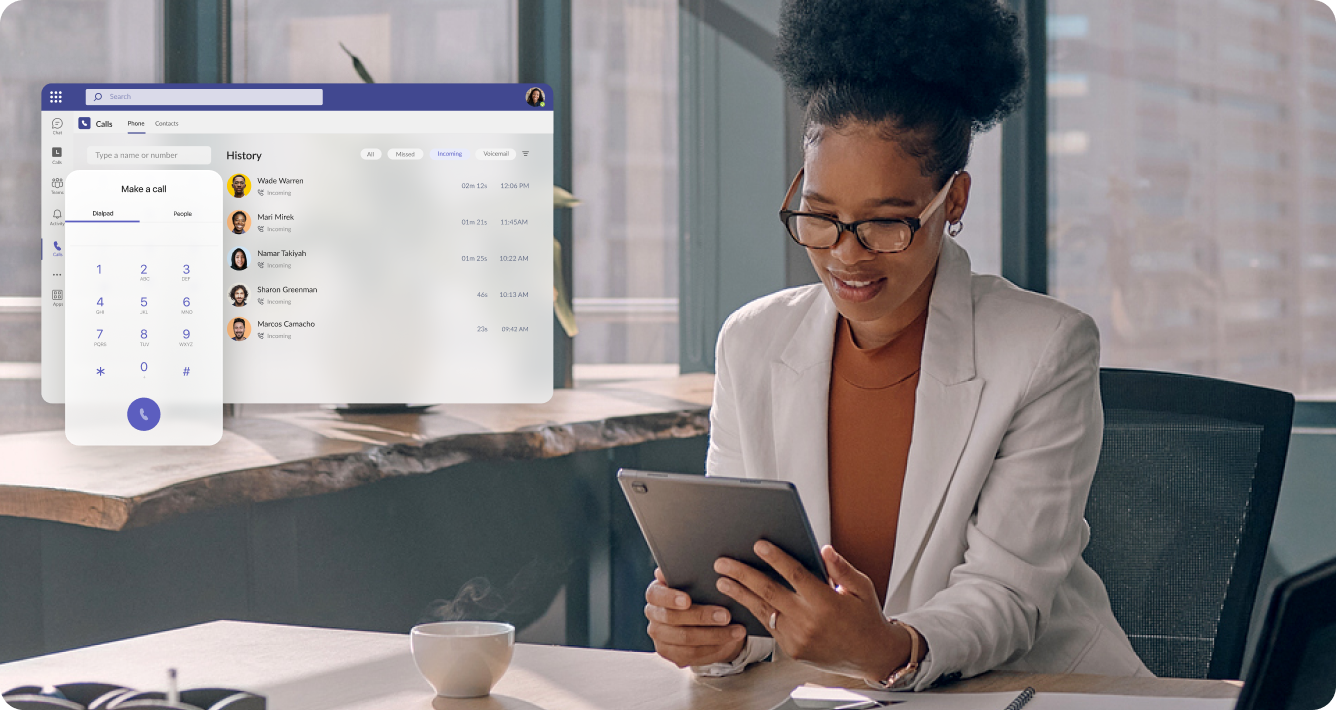 Woman looking on a tablet