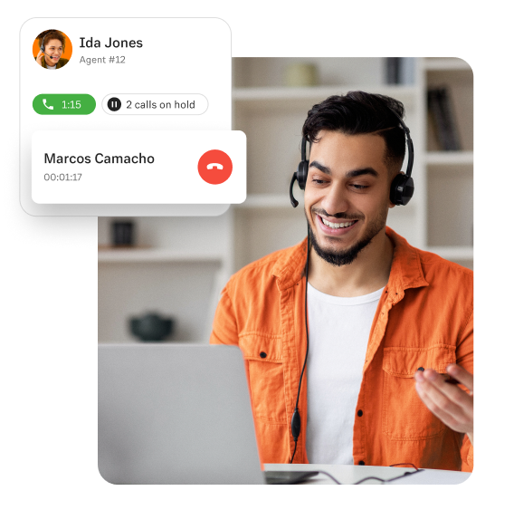 A man calling someone using RingCentral Application